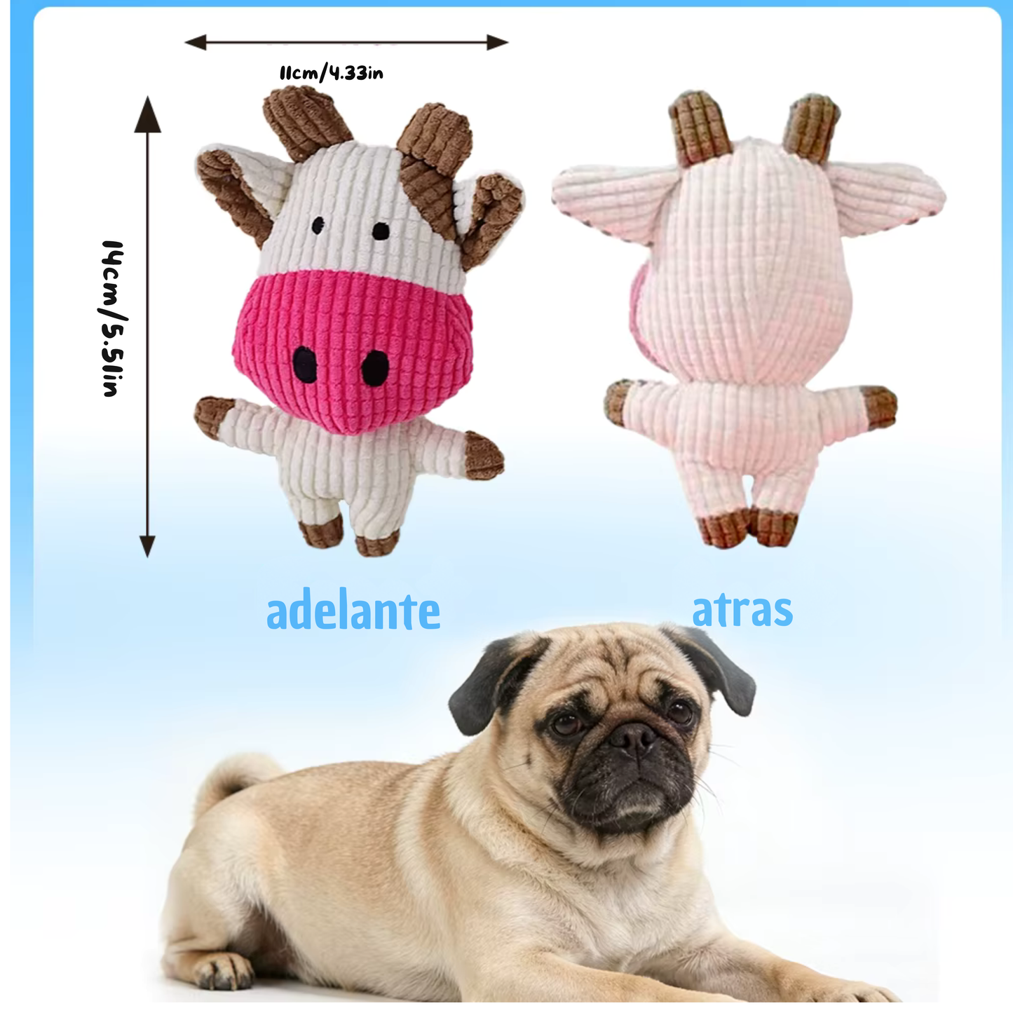 Fun Pet Toy Pet Cow Shape Corduroy Chew Toy For Dogs Puppy Squeaker Squeaky Plush Bone Molar Dog Toy Pet Training Dog Accessory
